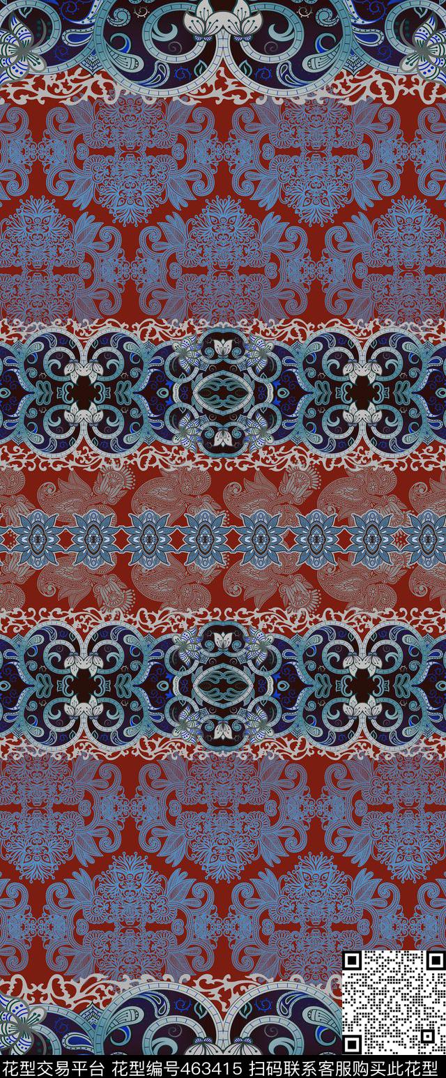 定位裤子民族风数码印花华亿平台下载（图片编号: 463415） - 瓦栏（Walan）