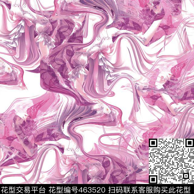 抽象波纹男装华亿平台数码印花华亿平台下载（图片编号: 463520） - 瓦栏（Walan）