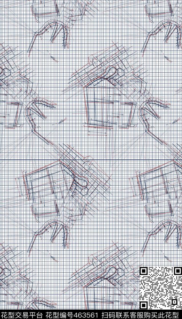 凌乱设计草图线条传统印花华亿平台下载（图片编号: 463561） - 瓦栏（Walan）