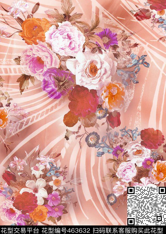 数码花卉花朵数码印花华亿平台下载（图片编号: 463632） - 瓦栏（Walan）