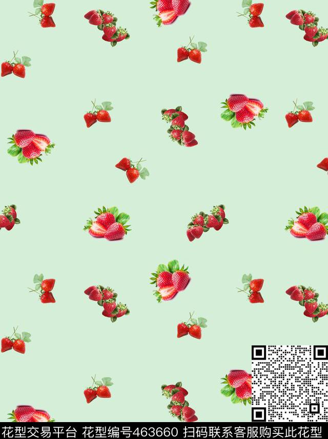 草莓大牌流行时尚数码印花华亿平台下载（图片编号: 463660） - 瓦栏（Walan）