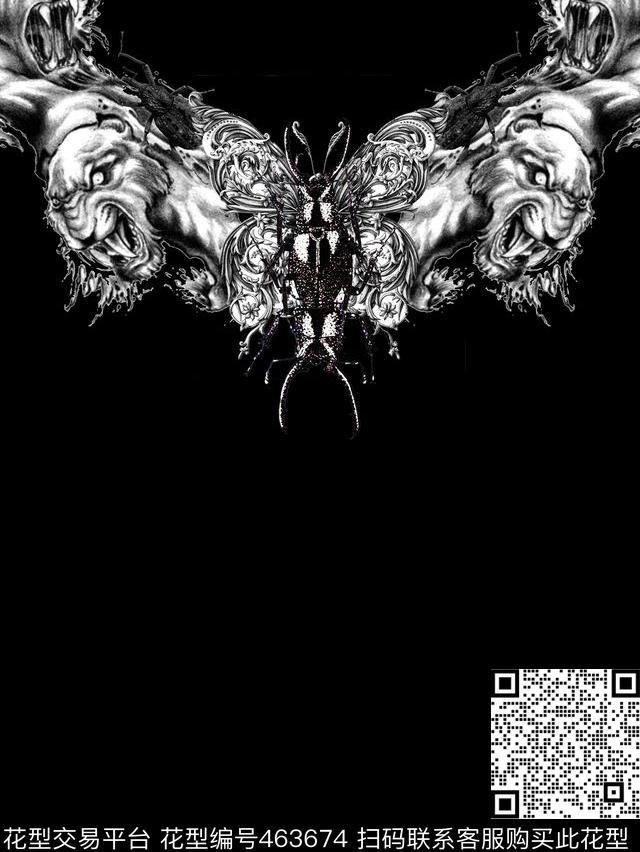 潮流复古豹子传统印花华亿平台下载（图片编号: 463674） - 瓦栏（Walan）