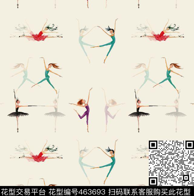跳舞美女清新传统印花华亿平台下载（图片编号: 463693） - 瓦栏（Walan）