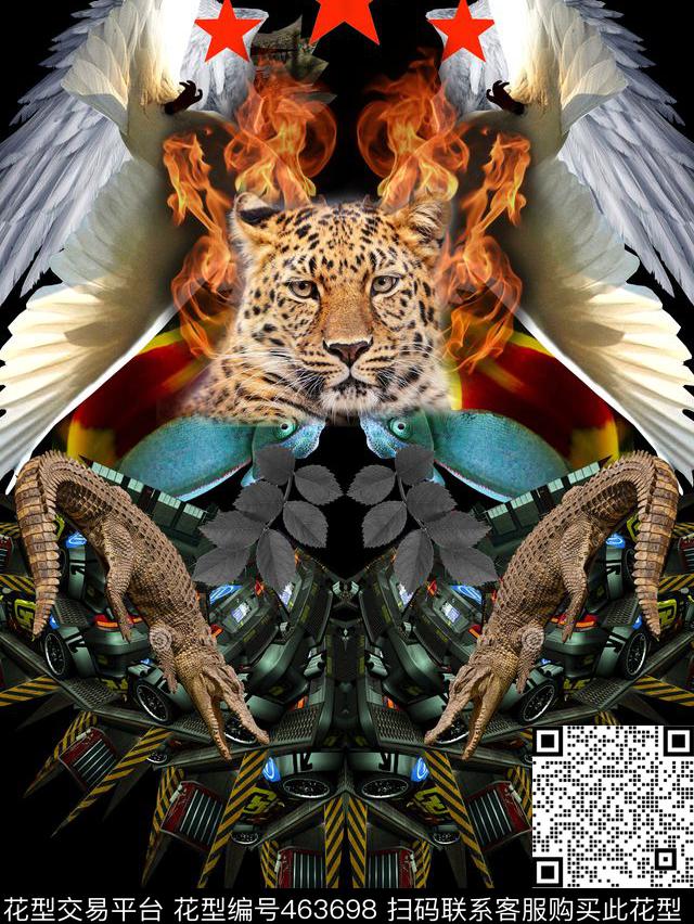 潮流抽象复古数码印花华亿平台下载（图片编号: 463698） - 瓦栏（Walan）