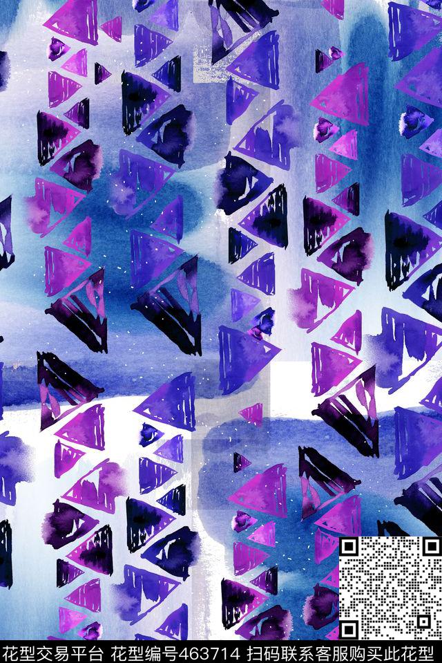 抽象水彩数码印花华亿平台下载（图片编号: 463714） - 瓦栏（Walan）