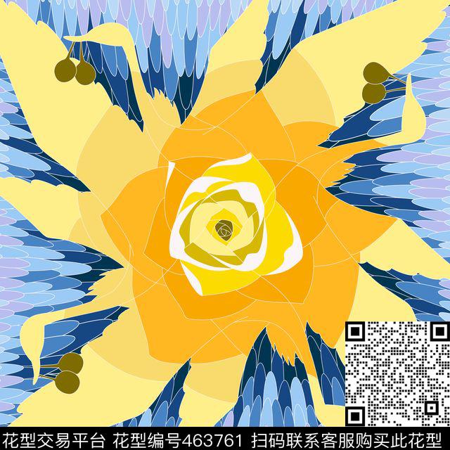 自然纹样动植物组合纹样数码印花华亿平台下载（图片编号: 463761） - 瓦栏（Walan）