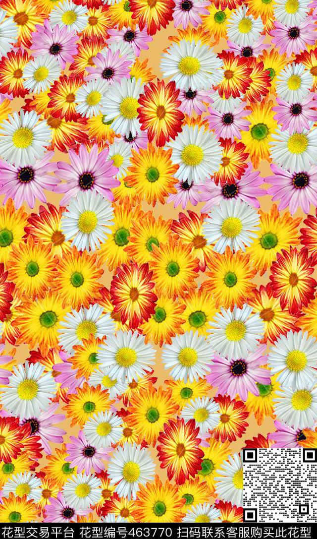 花丛花卉自然数码印花华亿平台下载（图片编号: 463770） - 瓦栏（Walan）