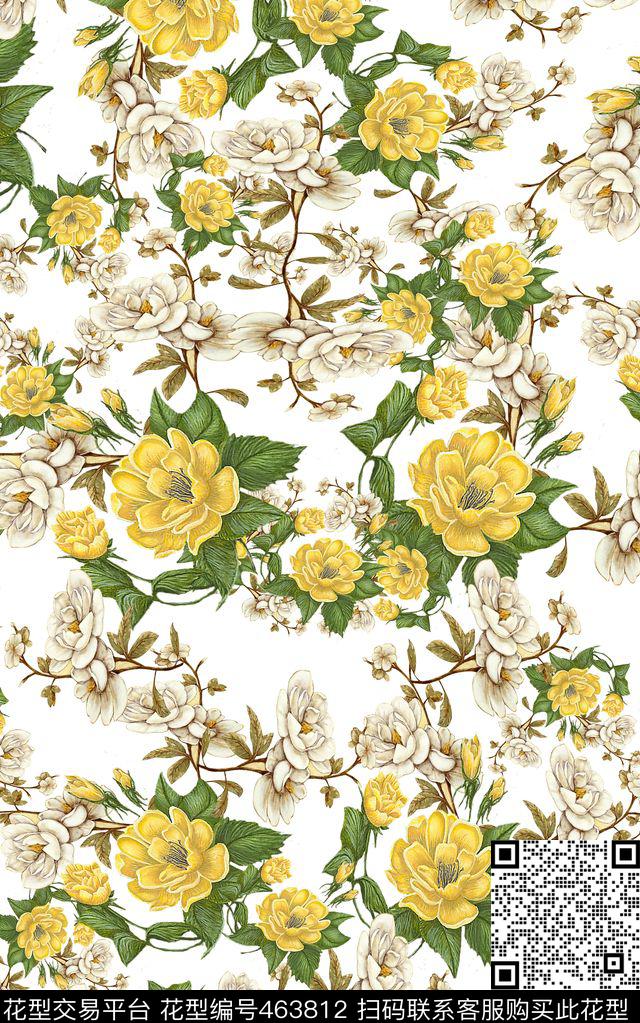 花卉服装时尚数码印花华亿平台下载（图片编号: 463812） - 瓦栏（Walan）
