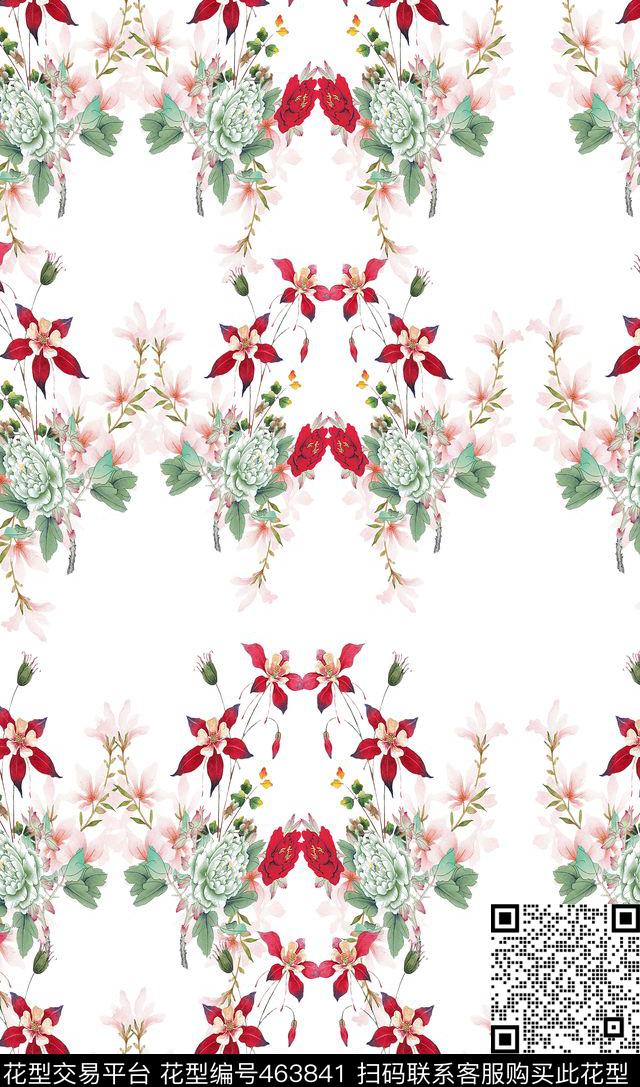 服装花卉小清新数码印花华亿平台下载（图片编号: 463841） - 瓦栏（Walan）