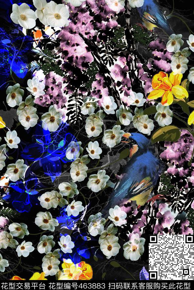 花卉流行时尚数码印花华亿平台下载（图片编号: 463883） - 瓦栏（Walan）