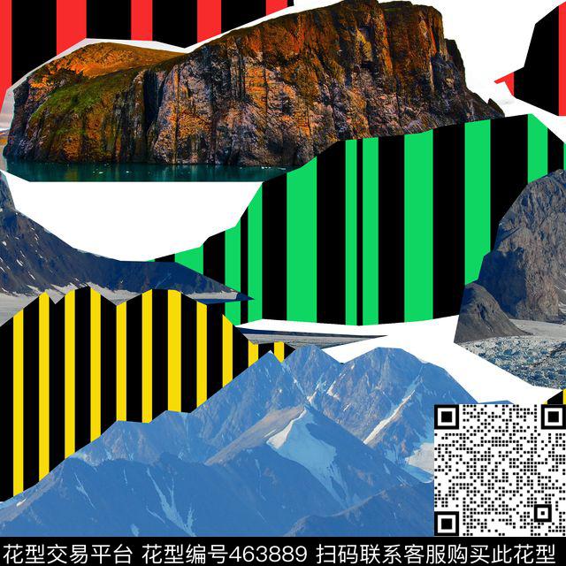 北极熊冰山潮流数码印花华亿平台下载（图片编号: 463889） - 瓦栏（Walan）