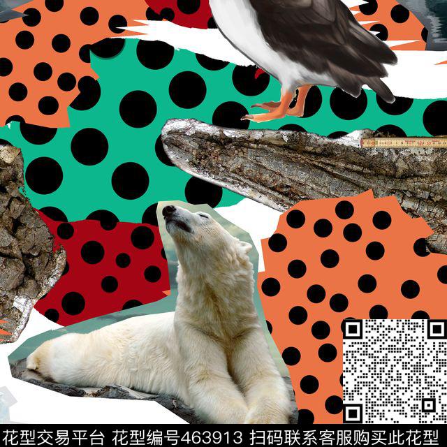 北极熊波点潮流数码印花华亿平台下载（图片编号: 463913） - 瓦栏（Walan）