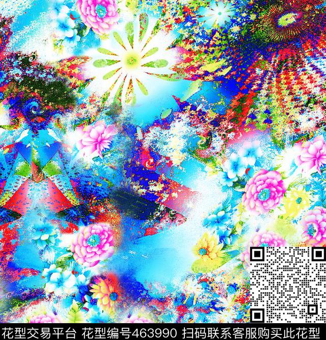 流行时尚甜美耀眼传统印花华亿平台下载（图片编号: 463990） - 瓦栏（Walan）