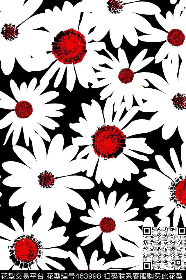花瓣花卉散花数码印花华亿平台下载（图片编号: 463998） - 瓦栏（Walan）