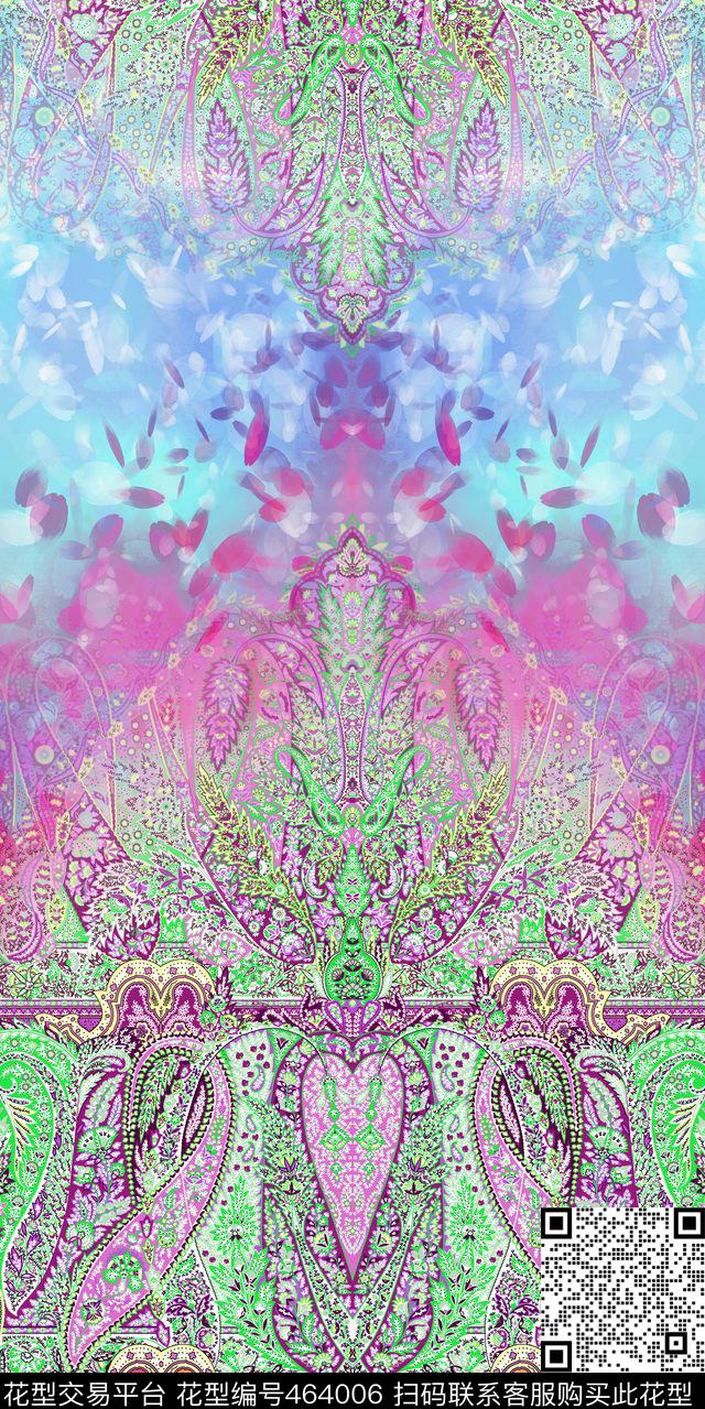 火腿纹民族风佩斯利数码印花华亿平台下载（图片编号: 464006） - 瓦栏（Walan）