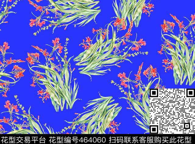 复古花卉绘画数码印花华亿平台下载（图片编号: 464060） - 瓦栏（Walan）
