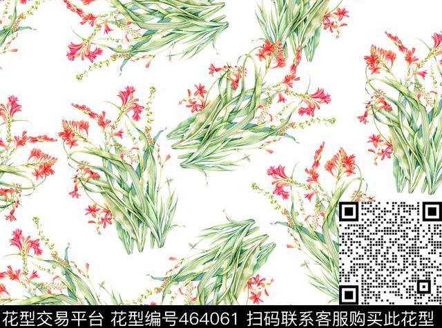 复古花卉绘画数码印花华亿平台下载（图片编号: 464061） - 瓦栏（Walan）