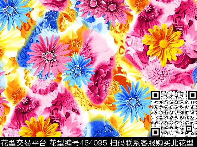 流行时尚清晰甜美花俏传统印花华亿平台下载（图片编号: 464095） - 瓦栏（Walan）