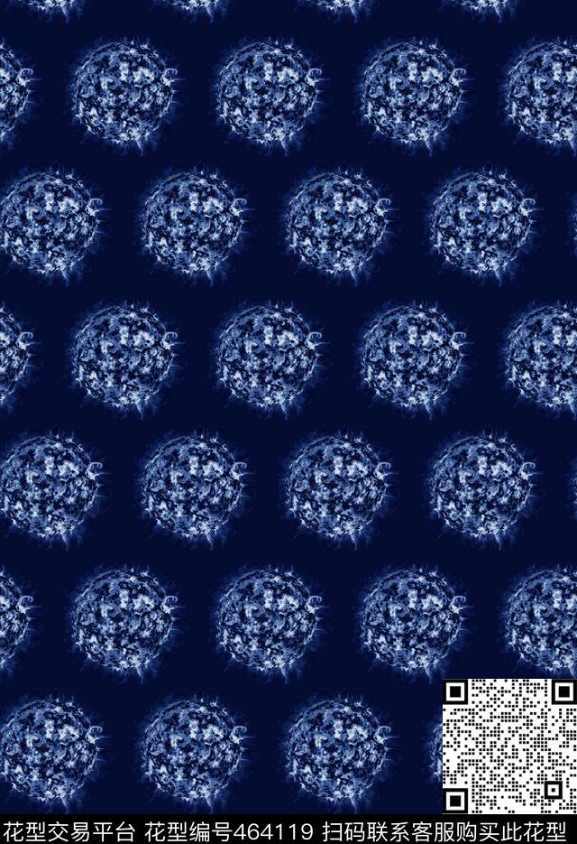 扎染民族风蓝印花布数码印花华亿平台下载（图片编号: 464119） - 瓦栏（Walan）