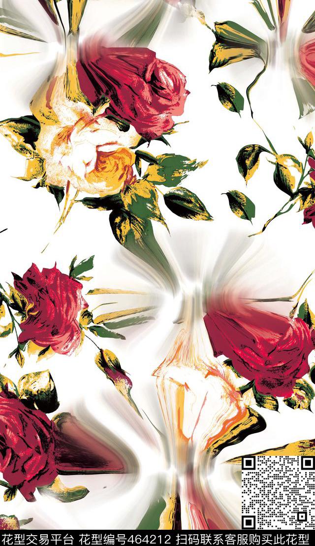 潮流大牌动感水纹几何女装数码印花华亿平台下载（图片编号: 464212） - 瓦栏（Walan）