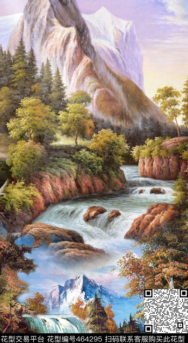 插画潮流时尚大牌中国风数码印花华亿平台下载（图片编号: 464295） - 瓦栏（Walan）