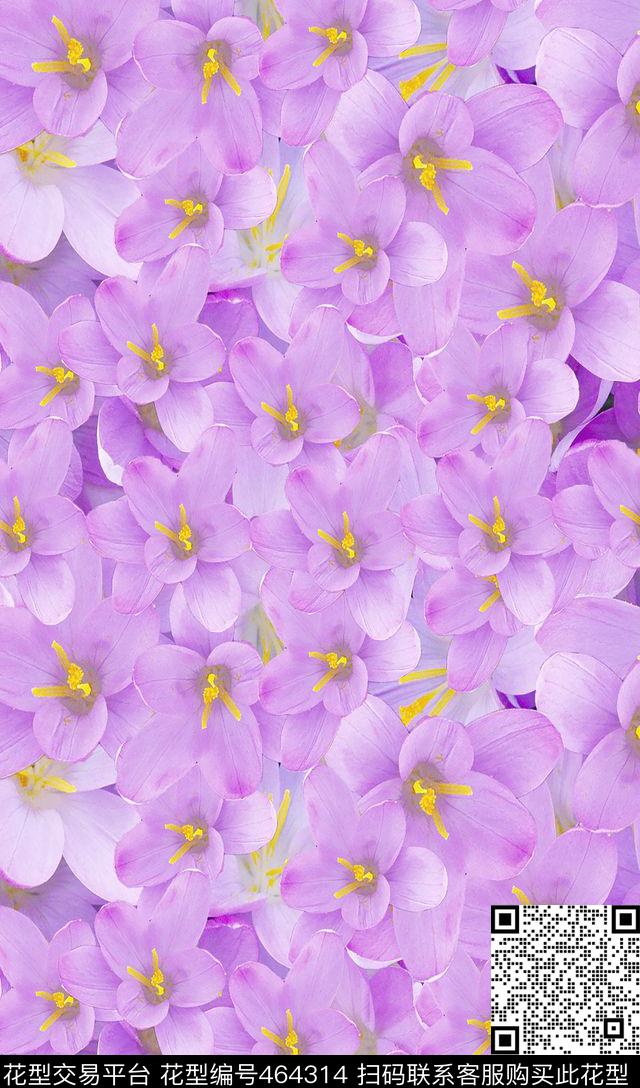 花卉波浪冰蓝花卉数码印花华亿平台下载（图片编号: 464314） - 瓦栏（Walan）