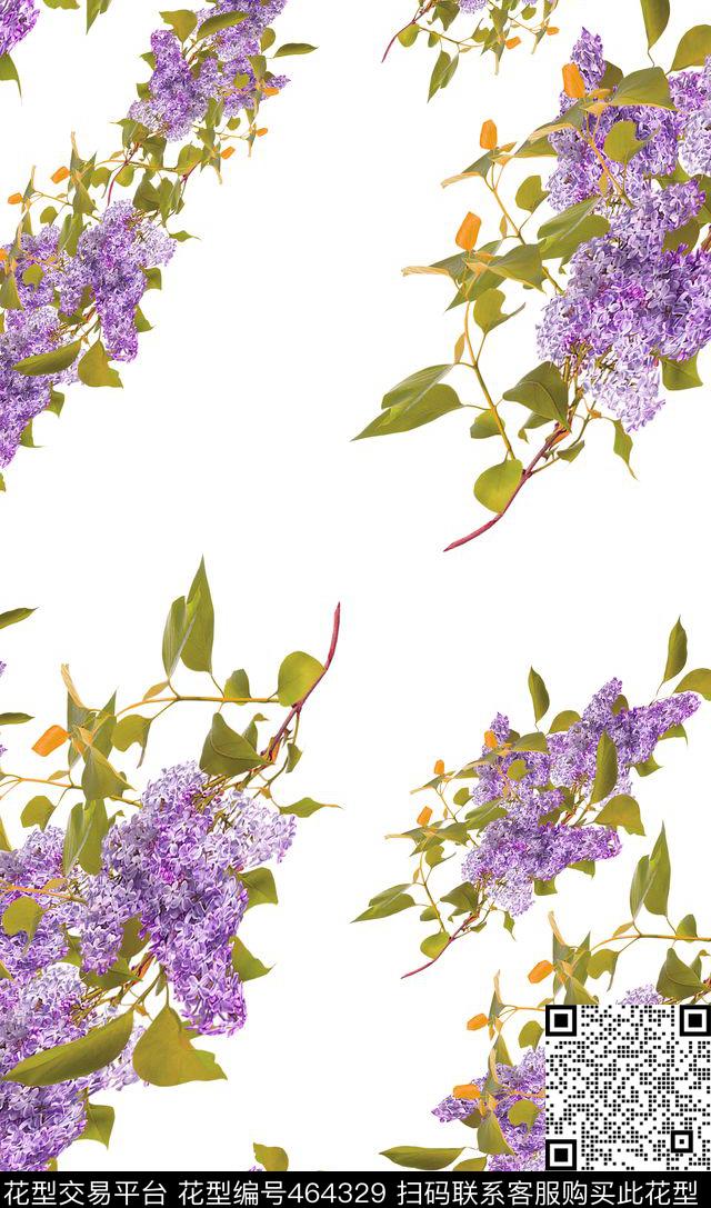 大方花卉简单数码印花华亿平台下载（图片编号: 464329） - 瓦栏（Walan）