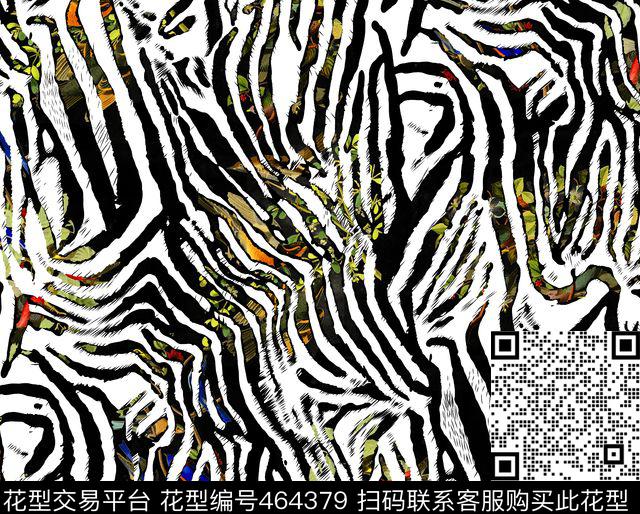 抽象斑马纹时尚数码印花华亿平台下载（图片编号: 464379） - 瓦栏（Walan）