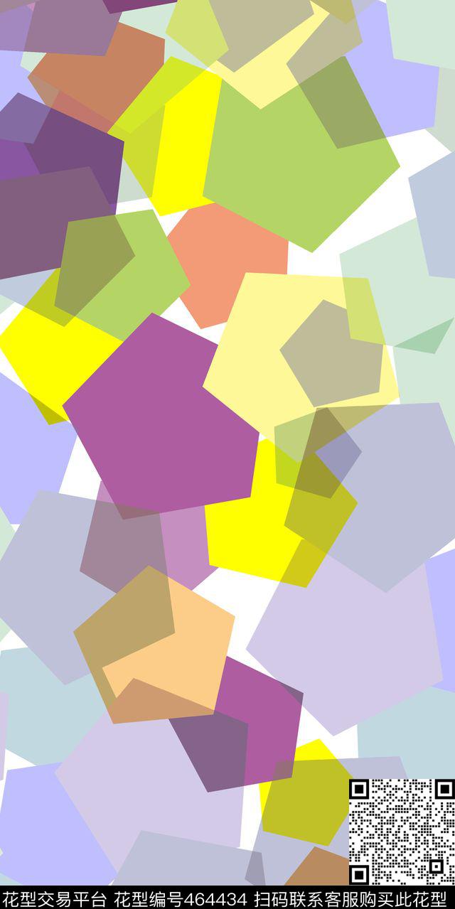 时尚色彩拼接数码印花华亿平台下载（图片编号: 464434） - 瓦栏（Walan）