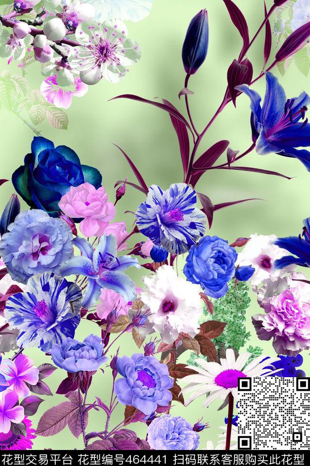 花朵时尚花卉数码印花华亿平台下载（图片编号: 464441） - 瓦栏（Walan）