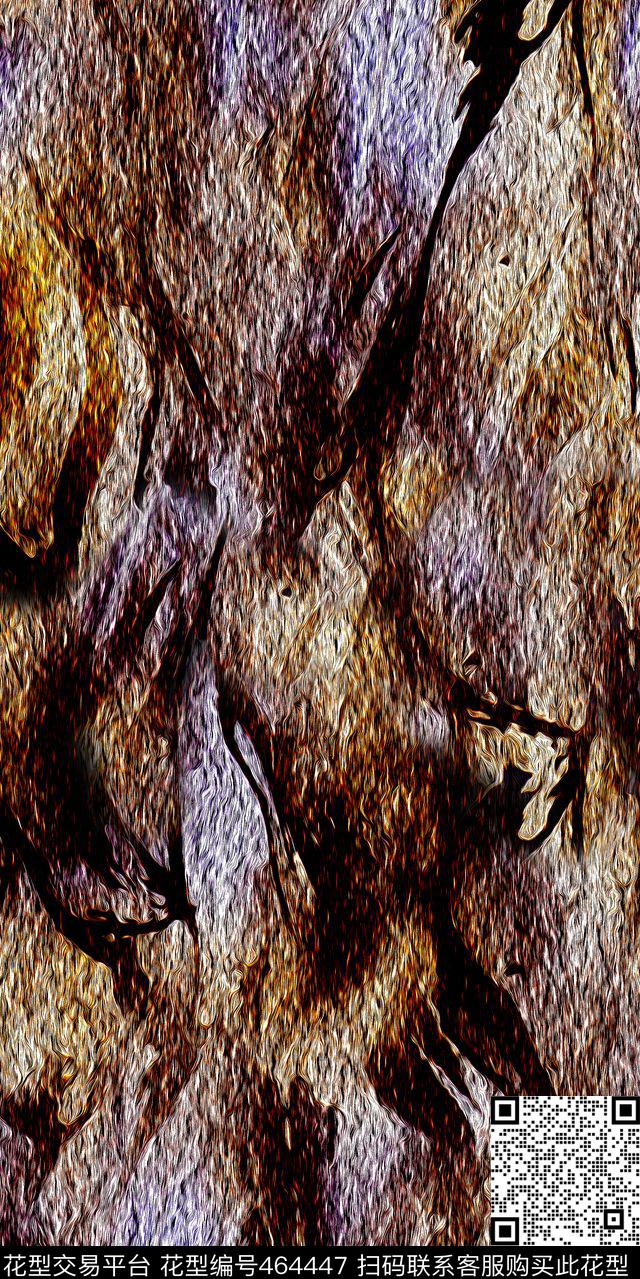 抽象油画棉袄数码印花华亿平台下载（图片编号: 464447） - 瓦栏（Walan）