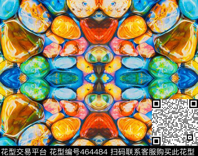 彩色雨花石抽象印花流行时尚欧美数码印花华亿平台下载（图片编号: 464484） - 瓦栏（Walan）