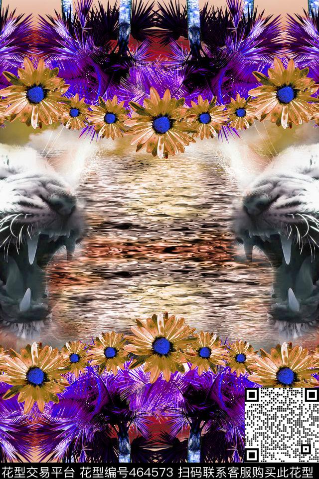 热带植物花卉数码印花华亿平台下载（图片编号: 464573） - 瓦栏（Walan）