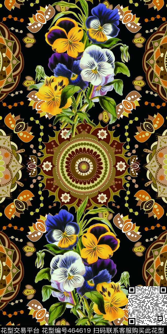 民族风复古大牌潮流印花传统纹样数码印花华亿平台下载（图片编号: 464619） - 瓦栏（Walan）