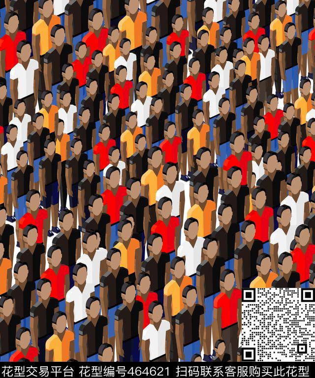 复古大牌潮流印花复古商务趣味人物男装数码印花华亿平台下载（图片编号: 464621） - 瓦栏（Walan）