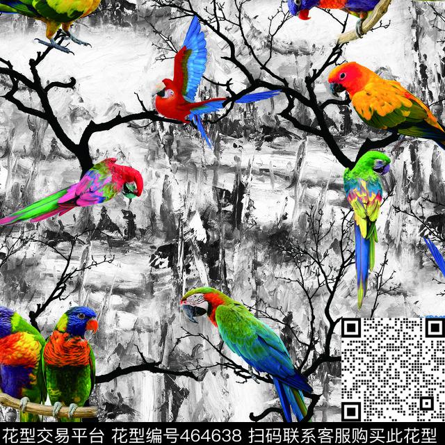 动物复古大牌潮流印花抽象纹理数码印花华亿平台下载（图片编号: 464638） - 瓦栏（Walan）
