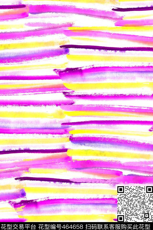 手绘抽象水彩数码印花华亿平台下载（图片编号: 464658） - 瓦栏（Walan）