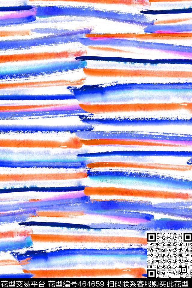 手绘抽象水彩数码印花华亿平台下载（图片编号: 464659） - 瓦栏（Walan）