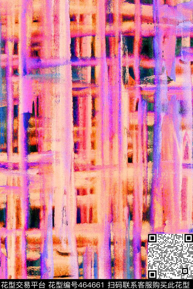 抽象水彩水墨数码印花华亿平台下载（图片编号: 464661） - 瓦栏（Walan）