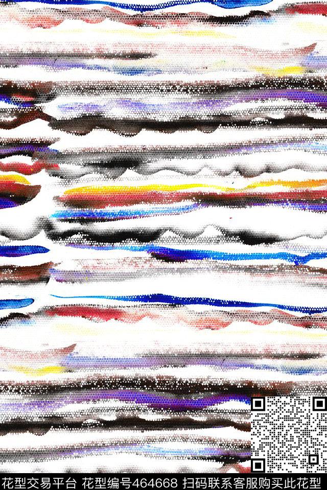 抽象手绘水彩数码印花华亿平台下载（图片编号: 464668） - 瓦栏（Walan）