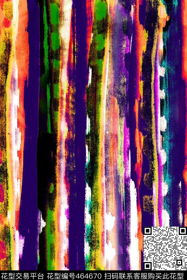 抽象手绘水彩数码印花华亿平台下载（图片编号: 464670） - 瓦栏（Walan）