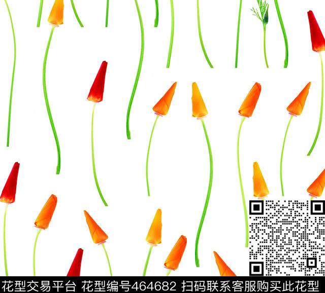 现代鲜花条条数码印花华亿平台下载（图片编号: 464682） - 瓦栏（Walan）