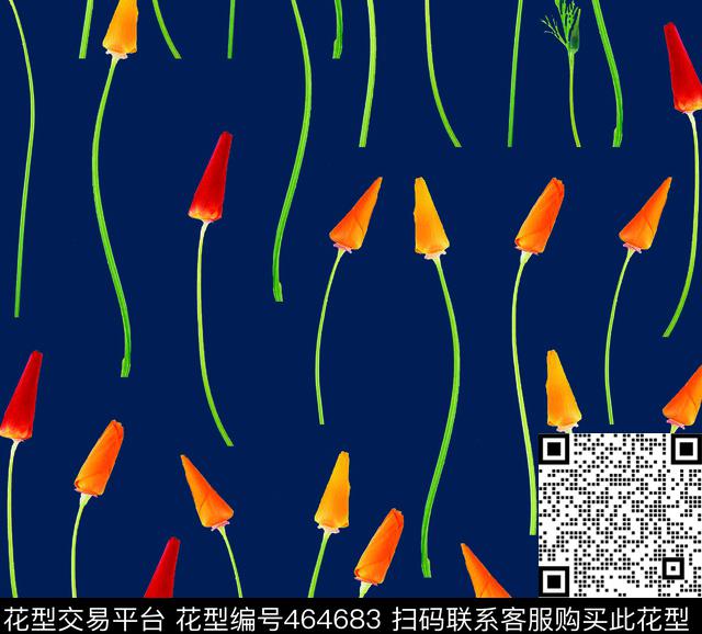 现代鲜花条条数码印花华亿平台下载（图片编号: 464683） - 瓦栏（Walan）