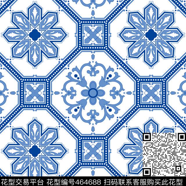 花卉青花瓷中国风传统印花华亿平台下载（图片编号: 464688） - 瓦栏（Walan）