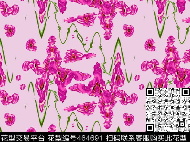 抽象花卉鲜花传统印花华亿平台下载（图片编号: 464691） - 瓦栏（Walan）