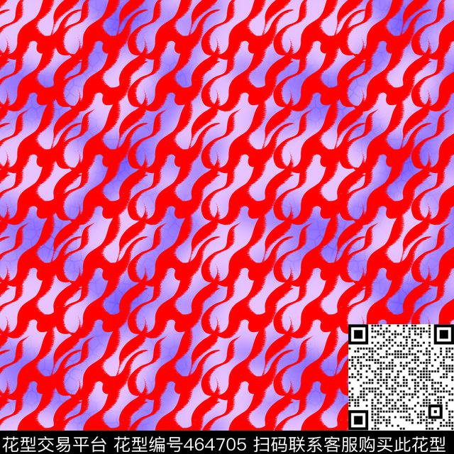 几何风格火焰红色传统印花华亿平台下载（图片编号: 464705） - 瓦栏（Walan）