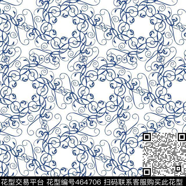 花卉青花瓷中国风传统印花华亿平台下载（图片编号: 464706） - 瓦栏（Walan）
