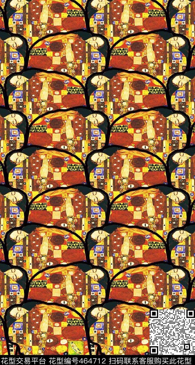 名家油画创意条纹数码印花华亿平台下载（图片编号: 464712） - 瓦栏（Walan）