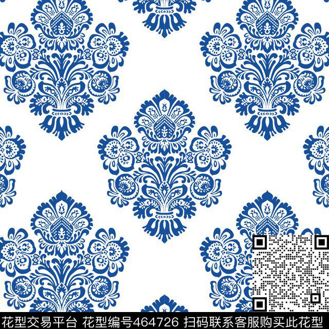 花卉青花瓷中国风传统印花华亿平台下载（图片编号: 464726） - 瓦栏（Walan）