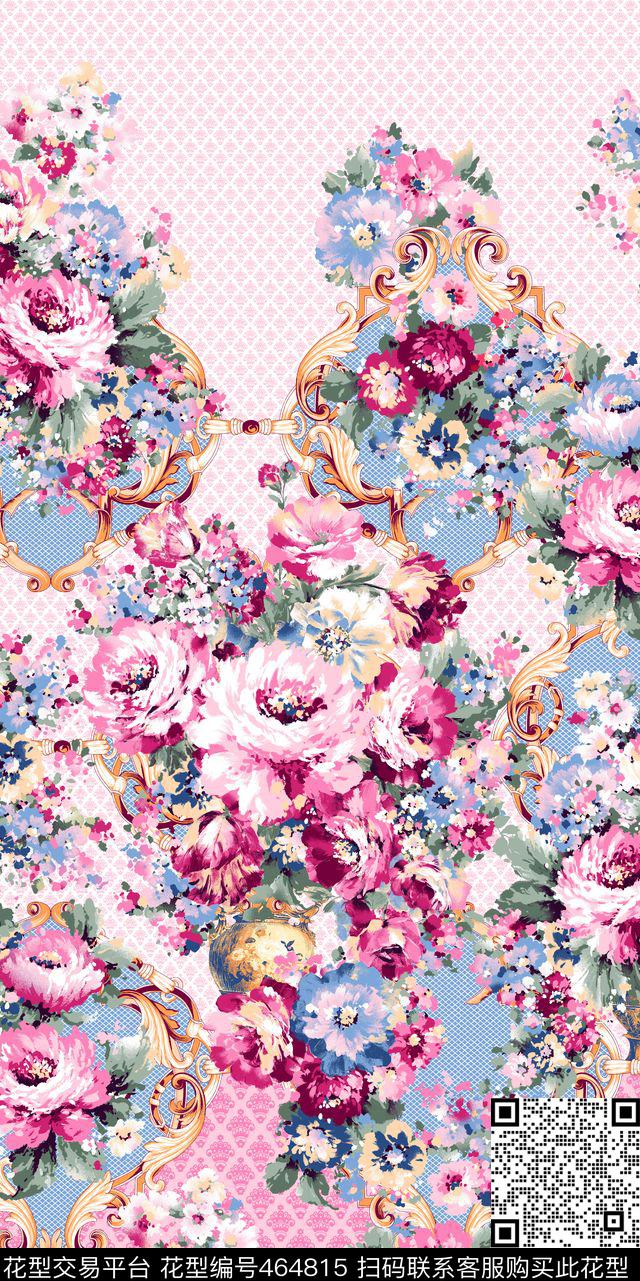花卉花纹欧美数码印花华亿平台下载（图片编号: 464815） - 瓦栏（Walan）
